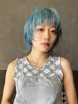 キャロルガーデンズ ボコカ 表参道(Carroll Gardens bococa)&nbsp;水色/くすみカラー/レイヤー/ウルフ/ブリーチ