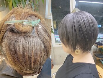 トリコバイフェイス (Trico by FACE)の写真/白髪は隠すのではなく楽しむ！白髪活かしカラーで自分らしいデザインへ【港南台/白髪ぼかし/ショートヘア】