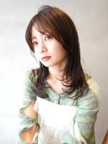 ニコ トウキョウ 渋谷(nico TOKYO)&nbsp;セミロングレイヤーカットハッシュレイヤーオリーブグレージュ