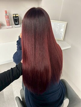 シイム(CYM) ブリーチなしダブルカラーワインレッド