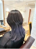 クビレウルフカットインナーカラーラベンダーブルージュ20代30代