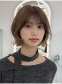 ボブ／レイヤーカット／グレージュカラー／表参道