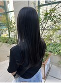 黒髪ロング　艶ストレート　オージュア　イルミナカラー