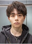 刈り上げマッシュツイストスパイラルメンズウルフ波巻きパーマ