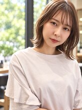 ラグーン(LAGOON)&nbsp;大人可愛いミディアムボブ小顔20代30代40代グレージュ