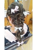 編みおろし(*^^*)ラプンツェル風ヘアセット(*^^*)