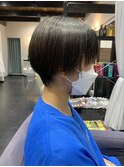 フレンチガーリーオン眉ショートボブウルフプリカールくすみブル
