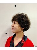 フレンチカジュアル×ショートパーマ 30代40代50代