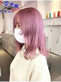 ダブルカラーピンクベージュケアブリーチハイトーン髪質改善