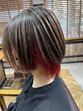オーブ ヘアー リリー 博多2号店(AUBE HAIR lily) インナーカラー レッド！