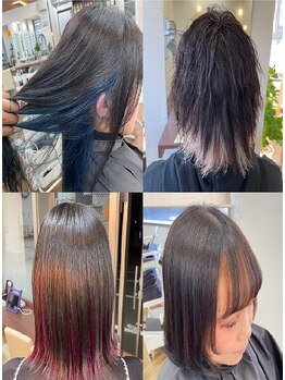 バンファミリー 北四ツ居店(Van family)の写真/【インナーカラーorハイライト・極上ツヤ髪Tr】自分らしく好きな色を。白髪染めも◎【福井市北四ツ居/U24】