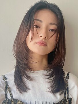 ガーデン 銀座(GARDEN) 顔まわりレイヤー/くびれヘア/イメチェン/アプリコットオレンジ