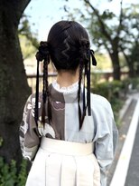 プリマ 新宿(PRIMA) タイトツイン×ベロアリボン 卒業式アレンジ