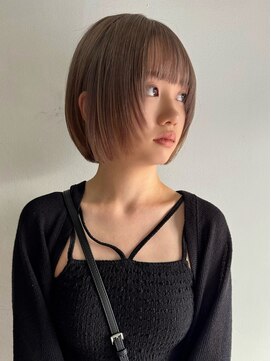 サンク 原宿 表参道(cinq) ミルクティーアッシュベージュレイヤーボブショートウルフボブ