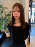◎韓国ヘアー顔周りレイヤーおくれ毛ミディアム前髪新潟長岡宮関