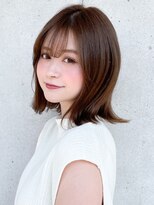 アグノス 青山(Agnos)&nbsp;ハイライトカラーモテ髪大人可愛い前髪外ハネボブ斜めバング