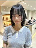 ボブ#顔まわりレイヤー#黒髪ボブ