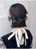 顔周りレイヤー韓国ヘア美髪くびれヘアミディアム_ba555934