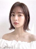 くびれボブ／ハッシュカット/切りっぱなし/シースルーバング