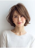 白髪ぼかし脱白髪染め似合わせショートボブ40代50代60代