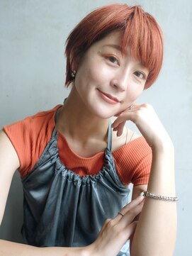 アルバム 銀座(ALBUM GINZA) ナチュラルショート_オリーブカラーハイライトカラー_28052