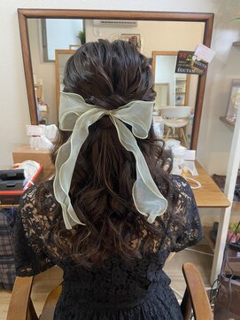 ロカット サロン(Roquat Salon) リボンハーフアップアレンジ【ヘアセット/立川南/立川/国分寺】
