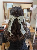 リボンハーフアップアレンジ【ヘアセット/立川南/立川/国分寺】