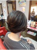 ショートボブ　パーマ　ワンカールパーマ