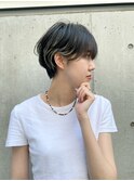 似合わせくびれショート　黒髪　グレージュカラー