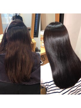 キュア 表参道(CURE) 黒髪/グレージュカラー/ココアベージュ/ヘルシーロング[表参道]