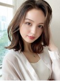 大人かわいい似合わせカット/外ハネこなれミディ/新宿20代30代