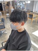 ゆるめツイストスパイラルパーマ/メンズカット刈り上げ/マッシュ