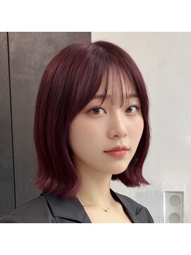 エニ 自由が丘(ENi) 黒髪/グレーベージュ/レイヤーロング/前髪パーマ[自由が丘駅]