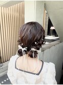 ツインアレンジ/ツイン編み込み/結婚式ヘア/イベントヘア