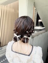 ツインアレンジ/ツイン編み込み/結婚式ヘア/イベントヘア