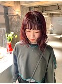 デザインカラーレイヤーカットウェットヘア夏オリーブベージュ