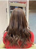 20代30代40代韓国ヘアハイライト透け感カラーくびれミディ