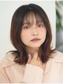 ★外ハネボブ/シースルーバング/菱形ボブ/ペールベージュ[新宿]