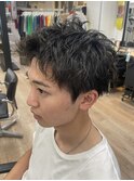 横浜西口スパイキーショートピンパーマツイストパーマフェード◆