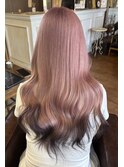 【viewt hair】ピンクカラー × 裾カラーブラウン 福山市