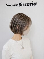 カラーサロンビスカリア 相模原エリア 淵野辺駅店(Color salon Biscaria)&nbsp;白髪ぼかしハイライトショート[淵野辺/淵野辺駅]