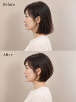 aptas 青山/表参道 白髪染め/白髪ぼかしハイライト/ボリュームアップエクステ&nbsp;40代の大人ボブ｜表参道・青山