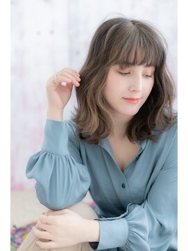 ミック 日暮里店(miq) ダークアッシュメリハリくびれミディで外国人風アンニュイ顔a