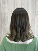 オリーブカラー×ハイライト×セミロング【CIEL×maki】