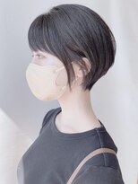 【morio 原宿】大人可愛い黒髪　丸みマッシュショート　耳かけ