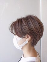 レシェル 松阪(RECIEL) 【RECIEL松阪】ブリーチ無ピンクグレージュ×ハンサムショート