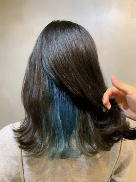 ルフレ 新宿本店1st(Reflet) インナーカラーブルー#新宿