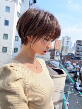 ロンド クラン 岡崎(Lond Clan) 韓国顔周り前髪ボブ×大人ガーリーブリーチ無しグレージュ[岡崎]