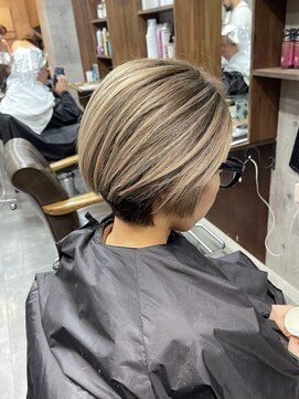 ラフ(LAFF) #バレイヤージュ#グレージュカラー#ボブウルフ#ココアベージュ