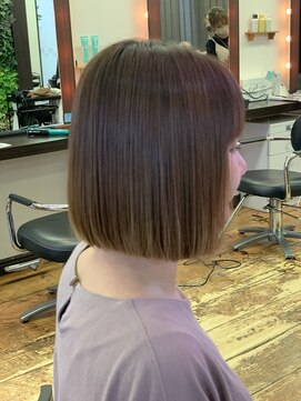 フレンズ 環状通東店(friend's) 切りっぱなしボブ透明感カラーベージュハイトーンダブルカラー5